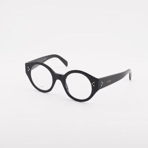 Celine CL50123I 001 Eyeglasses Shiny Black 48mm Round Frame